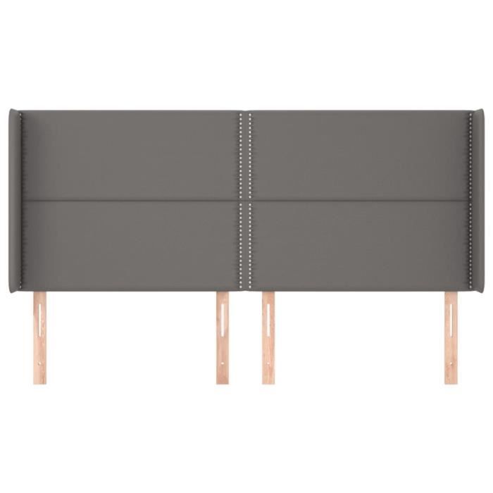 VidaXL Headboard with Ears Grey 203x16x118-128 Cm Faux Leather3119552