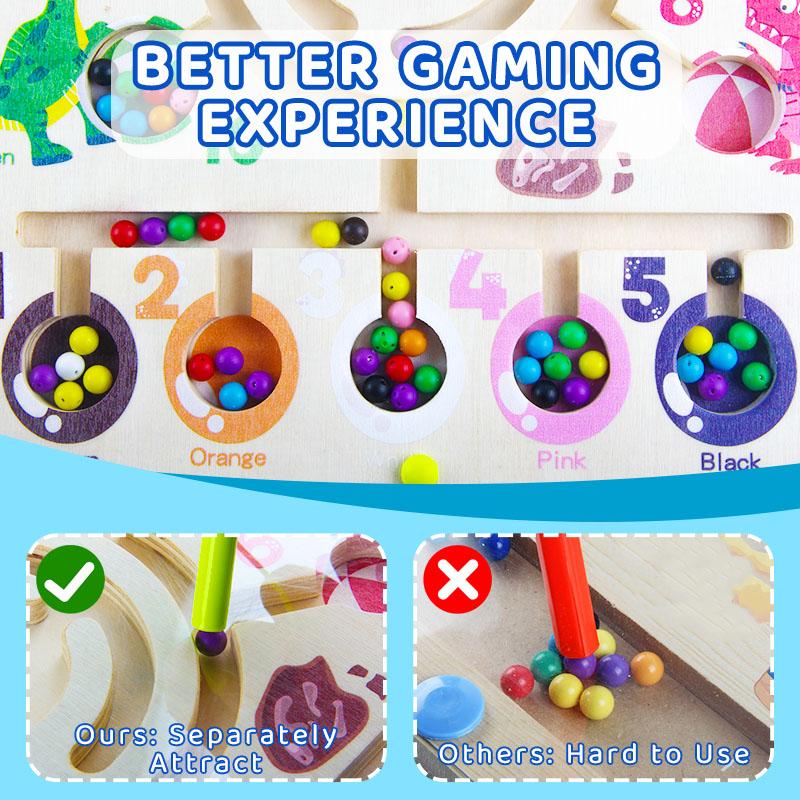 Wooden Montessori Children Toys Magnetic Color Matching Maze Dinosaur Board Learning Education Improve Cognition Kids Gift Toy