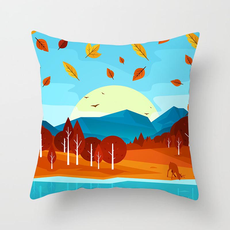 Ins Homewares Dusk Trees Sofa Car Pillow Cover Office Cushion Cover
