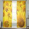 Sunflower Blossoms Yellow Flower Tulle Sheer Window Curtains for Living Room Kitchen Children Bedroom Voile Hanging Curtain