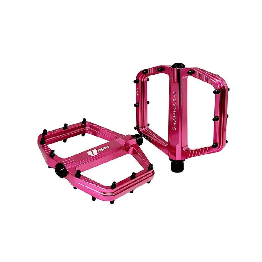 SHANMASHI 2024New CNC aluminum alloy light weight bearing mountain bike pedal polishing treatment розовый