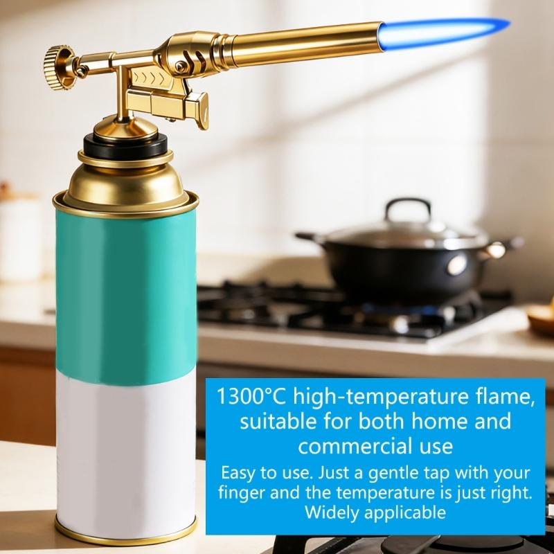 Cartridge Gas Torch with Electronic Ignition and Adjustable Flame Control Up To 1300°C Featuring Fast Change Canister Interfaces and Heat Resistant