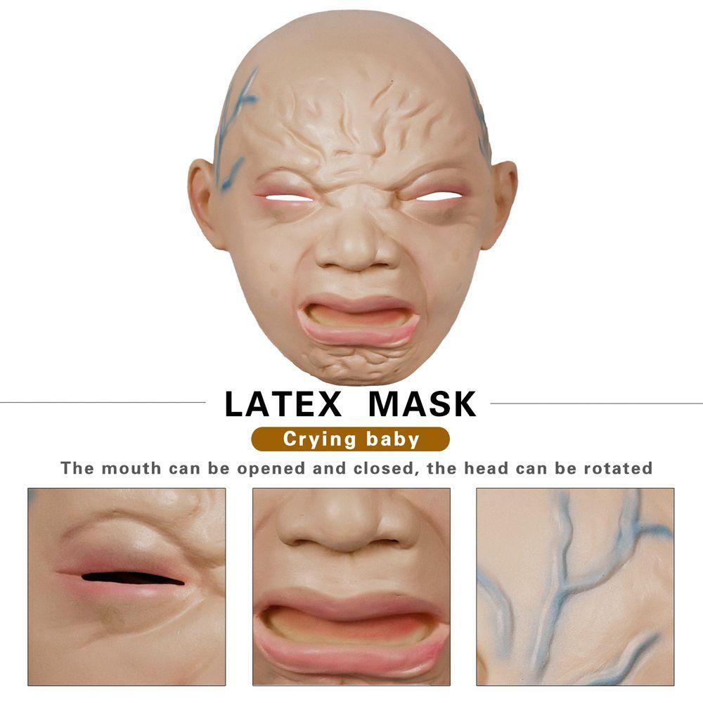 Halloween Kostüme Party Requisiten Weinende Gesichtsmaske Weinende Baby Maske Latexmaske Ganzkopf für Erwachsene