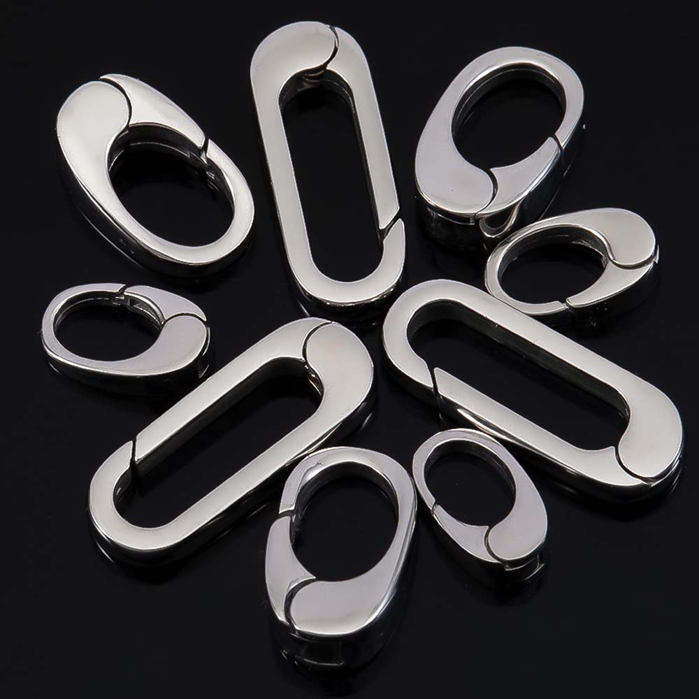 2pcs/1pc No Fade Stainless Steel Spring Lobster Clasp Oval Clasps for Keychain Keyring Carabiner Key Holder DIY Jewelry Making