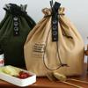 Bento  Lunch Bag  Wide  Mouth Canvas Drawstring Food Carrier  For School  Picnic Camping Kitchen Essentials Thermal  Storage Bag