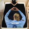 Erling Haaland Printed Flannel Blanket, Soft Throw for Bedroom Sofa, Washable,soccer Fan Merchandise, Great Gift.
