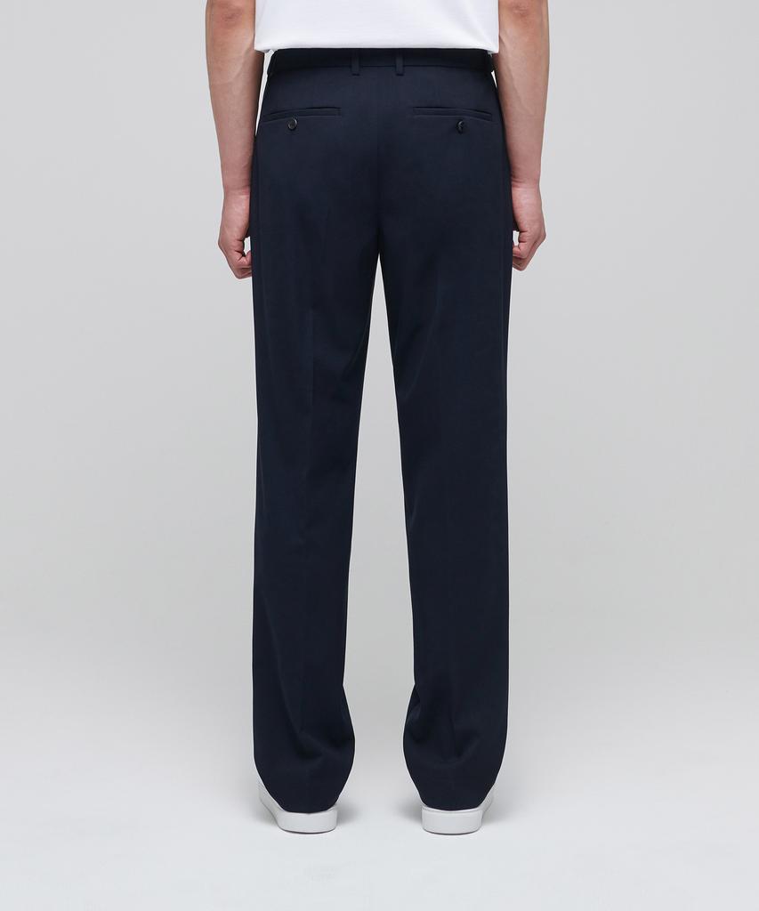 MUSINSA STANDARD Lightweight Semi-Wide Hidden Banding Slacks [Navy]