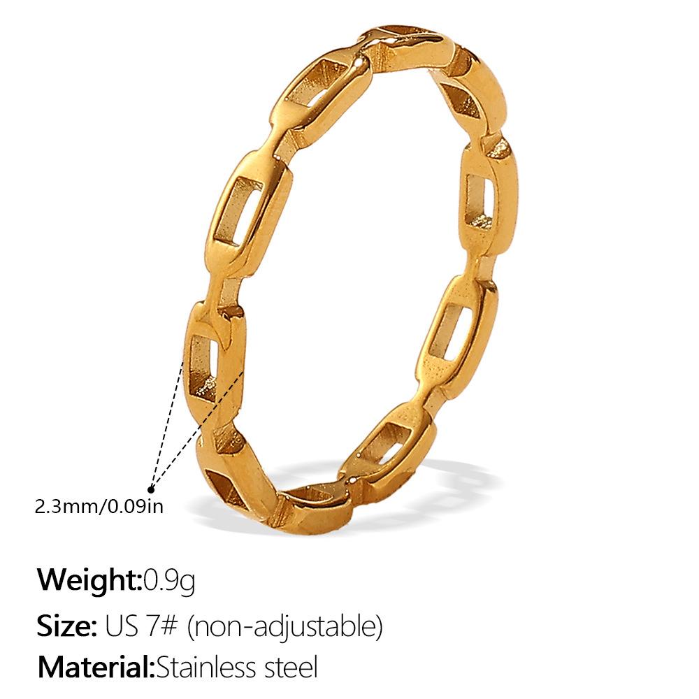 Europe, America 2025 carved ring trend stainless steel plated 18K gold men and women wear ring