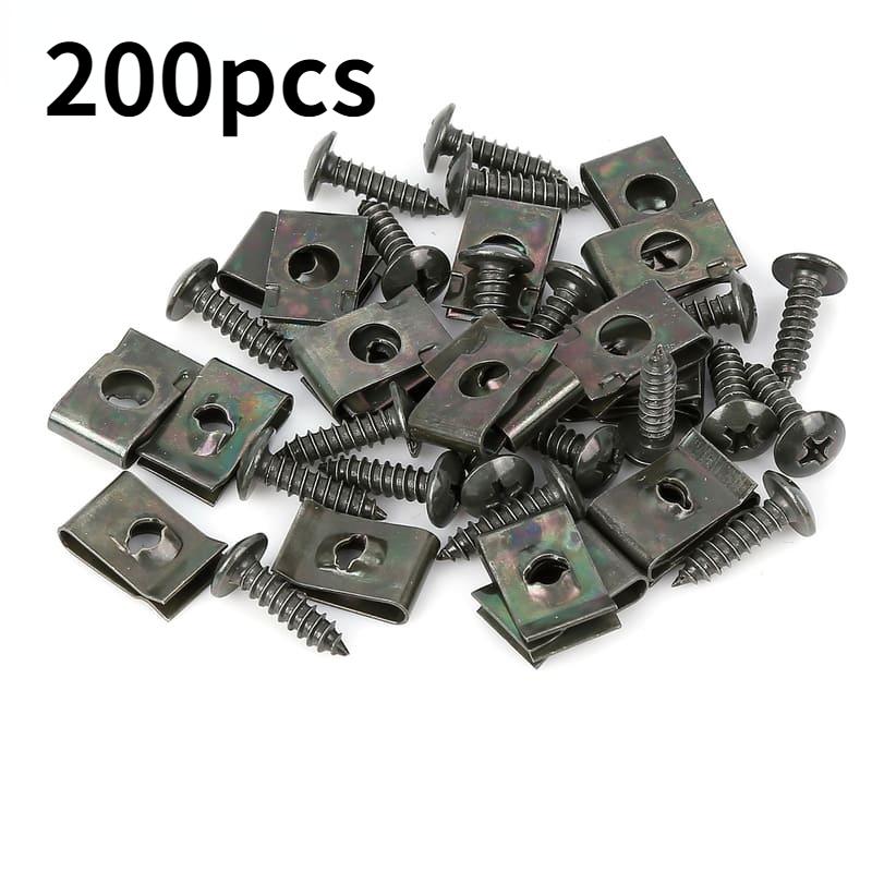 170 Pezzi Kit Assortito Clip A U E Viti Per Auto – 9 Misure Di Clip In Acciaio Per Molle E Viti Di Montaggio (3-6mm), Per Pannelli Porta, Paraurti E Parafanghi, In Cassetta Riutilizzabile - 3