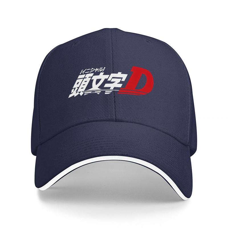 Initial D Logo Baseball Cap Black Red Design Classic Anime Inspired Adjustable Hat for Fans of Speed and Racing Culture