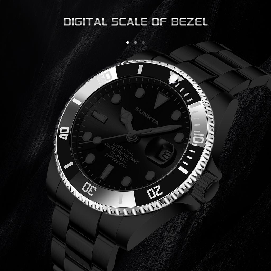 SUNKTA New Luxury Men Quartz Watches Original Diving Series Colorful bezel Waterproof Watch Date Trendy Men Watch Reloj Hombre
