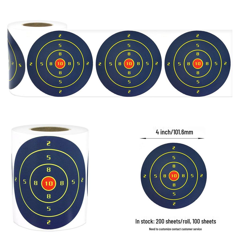 4-Inch Fluorescent Yellow Splatter Shooting Target Stickers