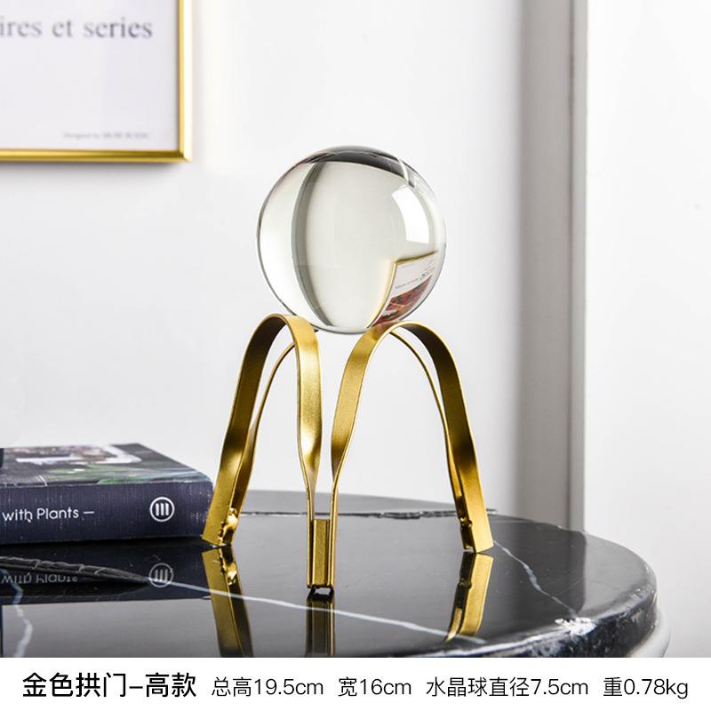 Modern Minimalist Geometric Crystal Ball Decor Iron Art Luxury Living Room Entryway TV Cabinet Home Decor