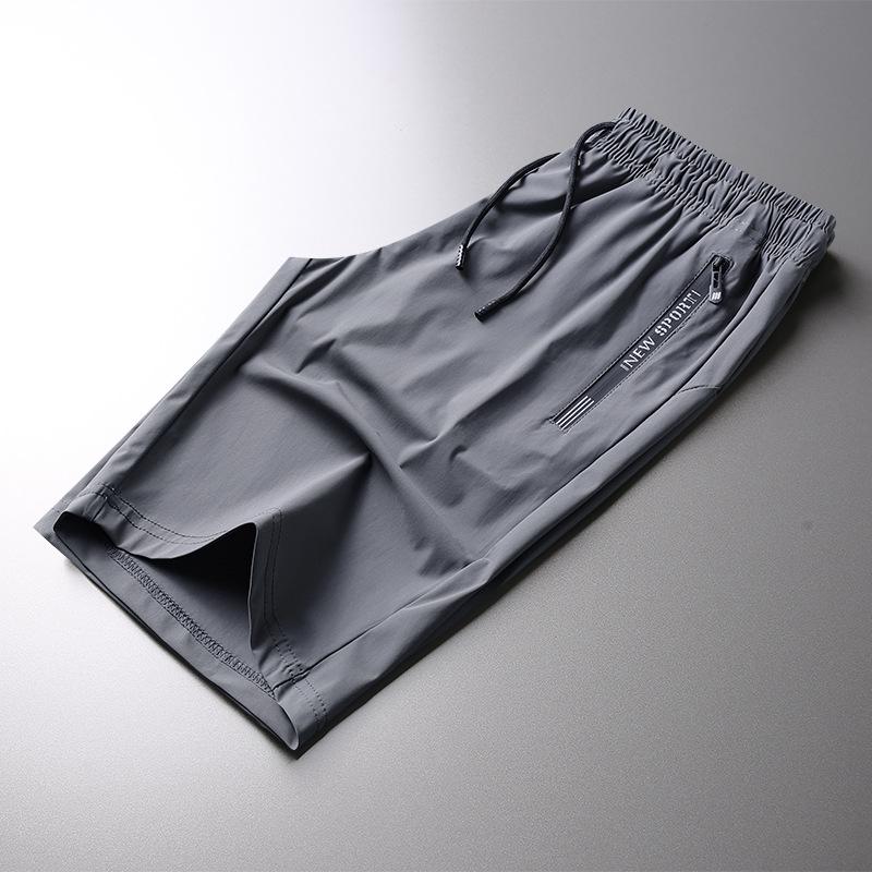 Ice Silk Men's Summer Quick-Dry Elastic Shorts – Breathable, Loose Fit, Casual Sports Five-Point Pants