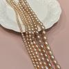1 String AAA Grade Pink Freshwater Rice Pearl Beads 3-9mm, 36cm Strand, Premium Natural Pearl Beading Supplies, Loose Beads for DIY Handmade Jewelry