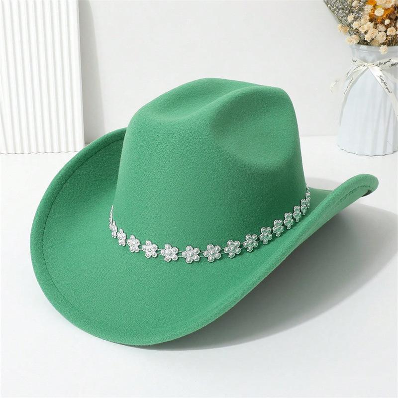 Western cowboy hat, high-quality woolen fabric, suitable for European and American festivals, parties, and stage performances, unisex, simple and
