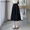 La Chapelle Women's Ice Silk High-Waist Wide-Leg Culottes