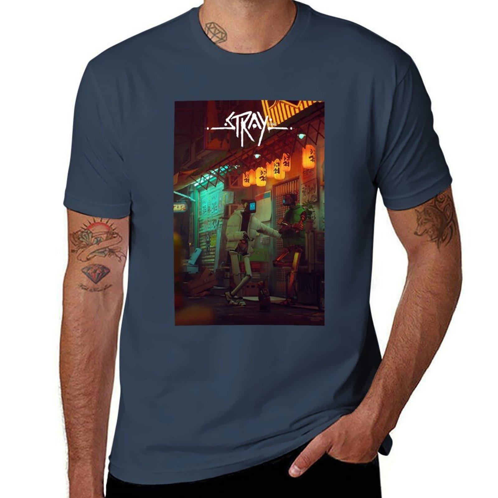 Stray Game Tshirt Basic Solid Color Short Sleeve Cotton Top S