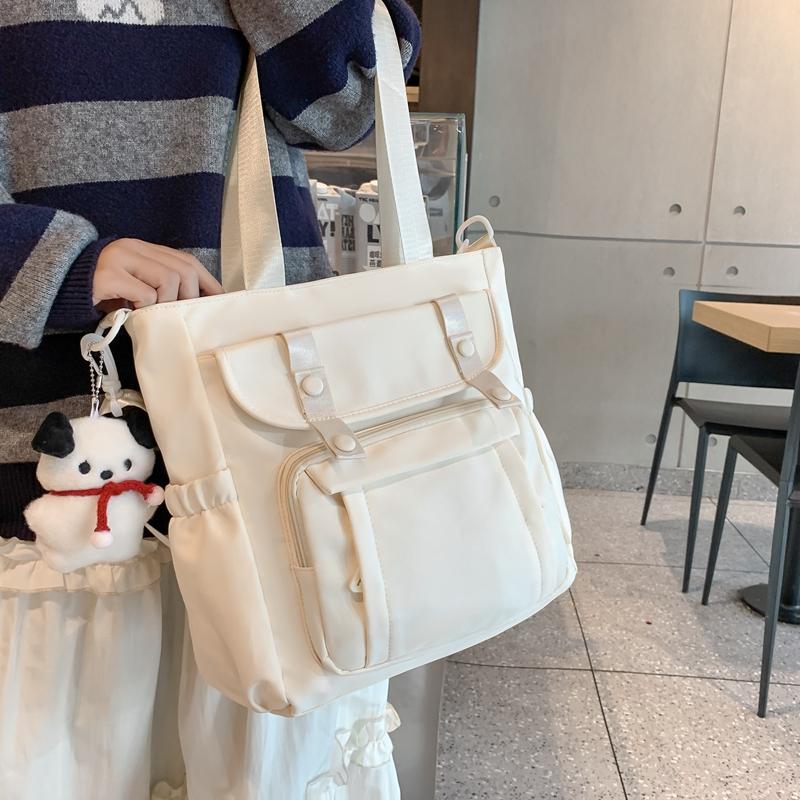 Large Capacity Shoulder Bag Student Class Book Handbag for Women