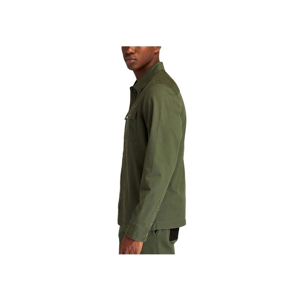 Timberland Outdoor Casual Solid Color Long Sleeve Shirt Men Shirts Luggage-Green A43Q2-U31