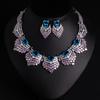 SLBRIDAL Sparkling Colorful Crystal Cubic Zircon Bridal Jewelry Set Wedding CZ Necklace Earring Women Banquet Dress Jewelry