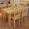 Day and Night - Day and Night Dining Table and 4 Natural-color Wooden Chairs