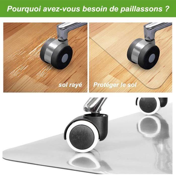 Tapis de protection - Transparent - 90 x 120 cm - Haute résistance - Antidérapant - Rectangulaire