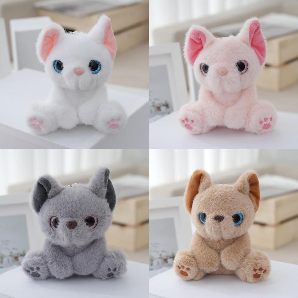Adorable Realistic Cat Plush Keychain Soft Cartoon Stuffed Animal Doll For Bags