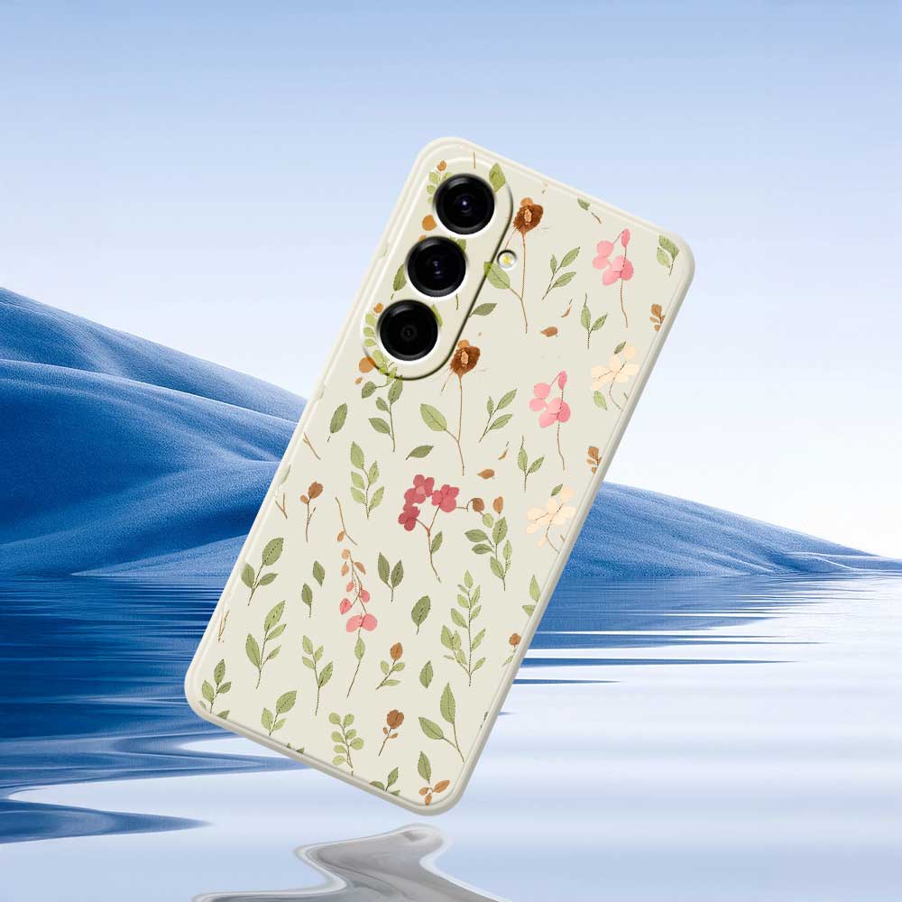For Samsung Galaxy A56 5G Case Small Flower Leaves Pattern Printing Straight Edge TPU Phone Back Cover