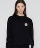 GRAVER [Unisex] Tyl White Flower Smile Logo Sweatshirt_Black