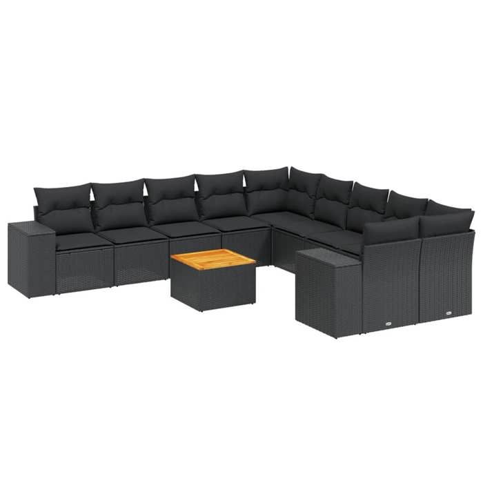 VidaXL Garden Lounge Set with 12 Pcs Cushions, Sofas with Adjustable Feet, Outdoor Furniture Set Patio Terrace, 3224200