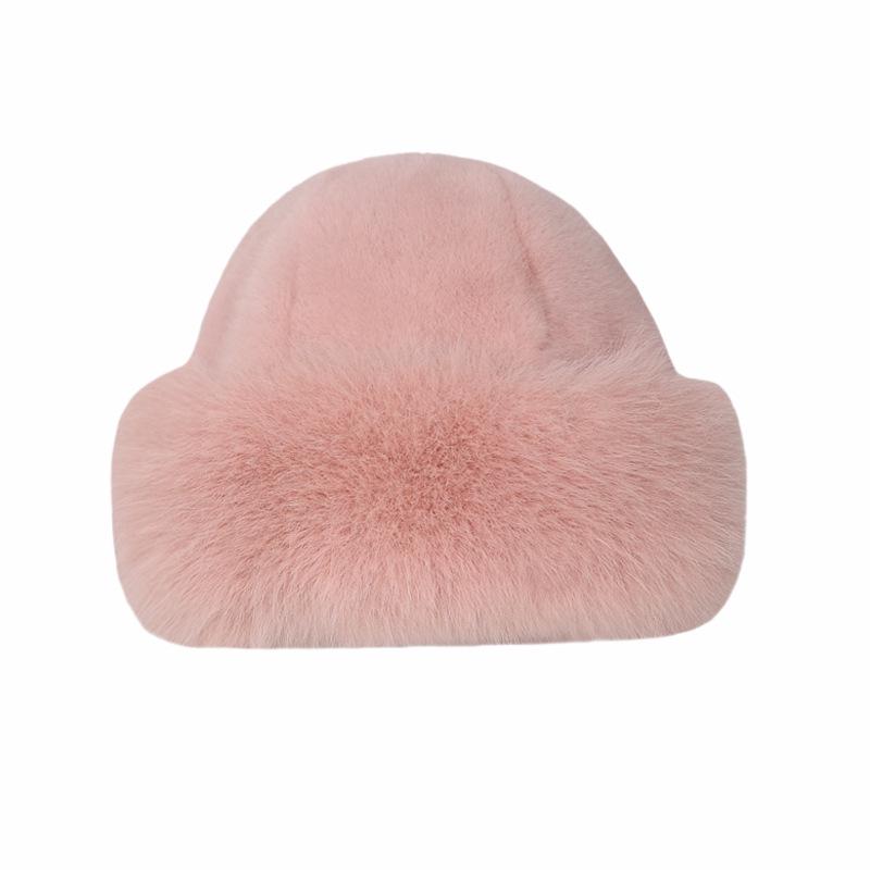 Women’s Winter Faux Mink Fur Fisherman Hat - Warm, Thick, Cold-Proof Mongolian Wool Hat