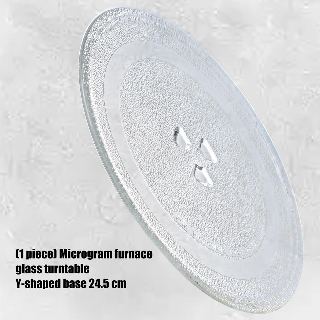 Microwave Glass Turntable Plate Y Shape Base 24.5cm Heat Resistant Replacement Tray Suitable for Optimal Stability