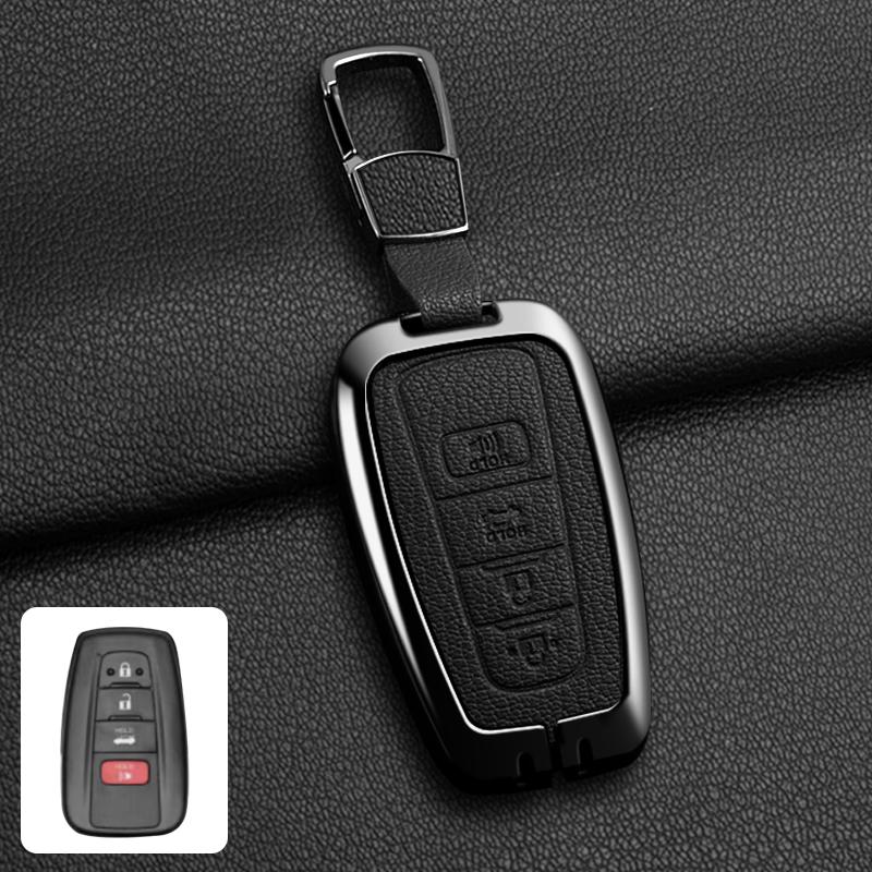 Metal Car Remote Key Case Cover For Toyota Corolla Hybrid 2021 Rav4 Camry Highlander Prius C-HR 2018 2019 2020 2022 Accessories