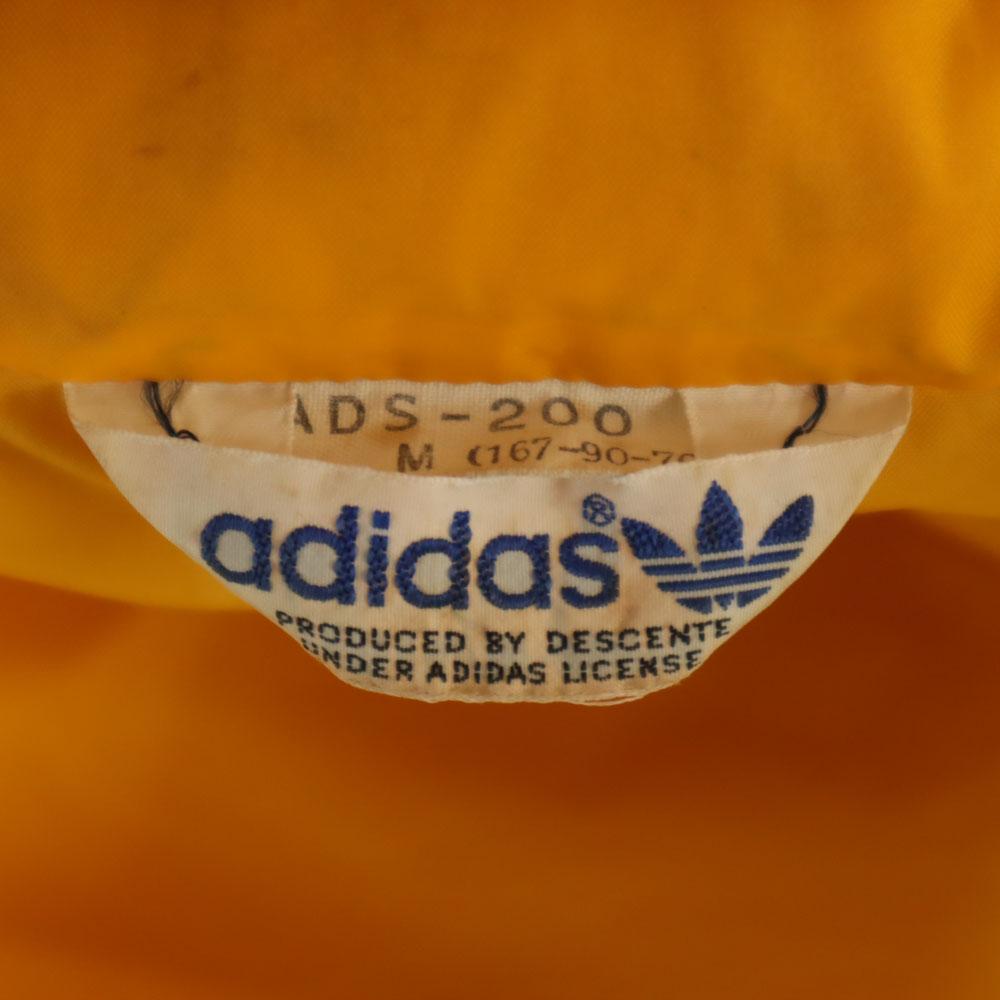 Adidas 70s Vintage Descente Trefoil Logo Nylon Jacket M Yellow With Hood Men's Used