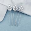 3Pcs Bridal U-shaped Pin Metal Barrette Clip Hairpins Rhinestone Wedding Hairstyle Design Tools Women Wedding Hair Accessories