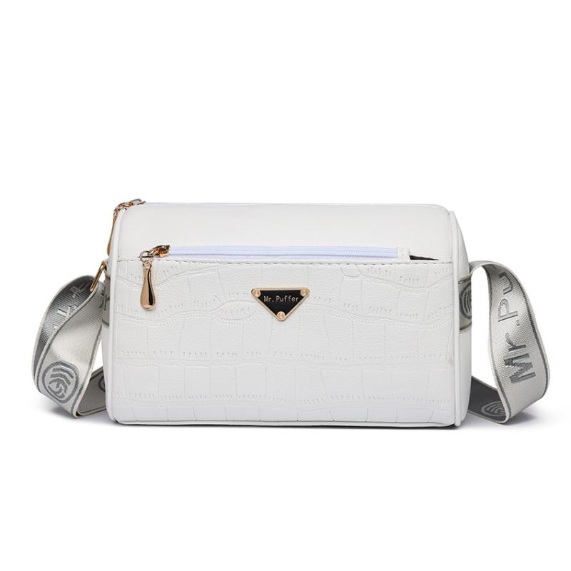 

Korean version four layer zipper temperament women s shoulder bag, winter popular large capacity crossbody bag 26*8*16cm білий