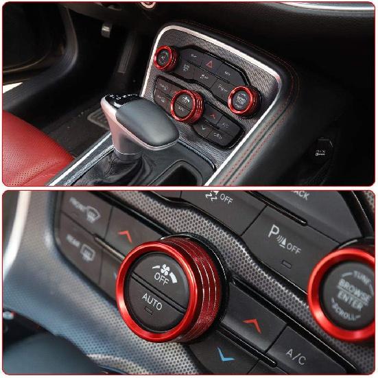 Voodonala Air Conditioner Switch CD Button Knob for Dodge Challenger 2015-2024 Charger Chrysler 300 300s 2015-, for Ram 2013-2018 (Aluminum Alloy