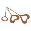 3PCS Iron Rusty Heart Shaped Garden Statue Pile Set for Outdoor Flower Pot Decoration Suitable for Balcony and Garden Spaces