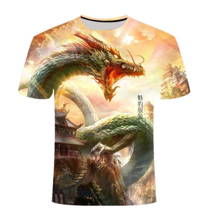 T-shirt Esclusivamente da Uomo, T-shirt a Maniche Corte Girocollo Stampata Digitalmente 3D 3XL