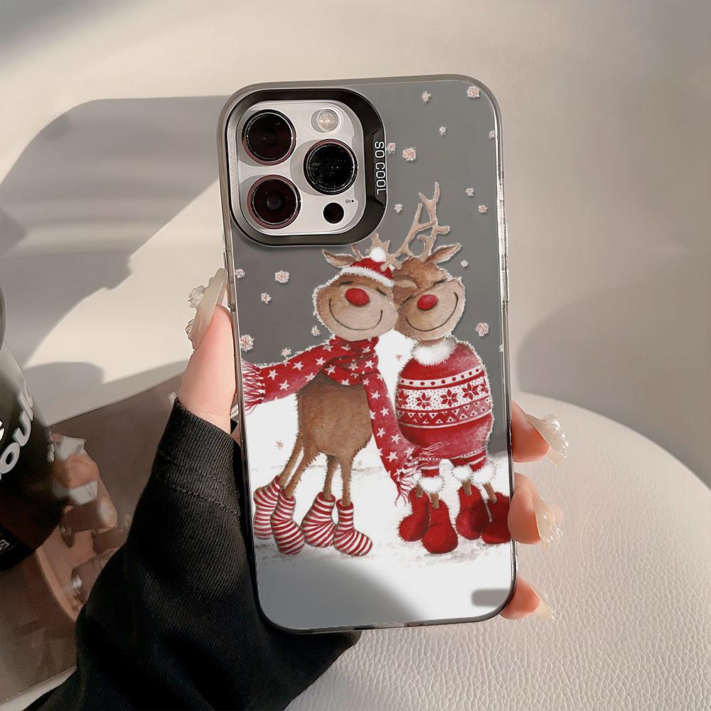 Two Little Elk Christmas Applicable iPhone17ProMax Mobile Phone Case Apple 15/14 Niche 16Pro Premium
