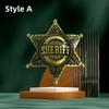 Vintage Western 1pc Metal Sheriff Badge|Premium Metallic Finish | Ideal for Themed Parties,Festivals & Cowboy Outfit Accessories