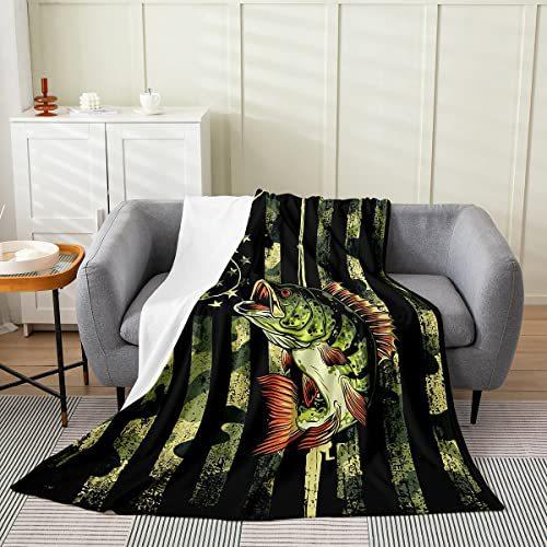 Sea Fish Pattern Flannel Blanket Sheet Bedspread Decorative Blanket Sofa Blanket