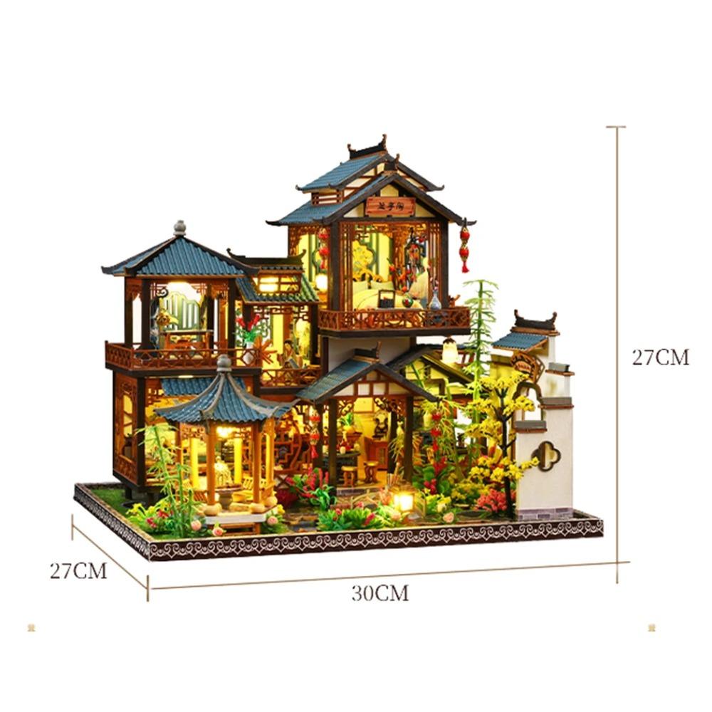 DIY Big Doll House Wooden Miniature Furniture Dollhouse Handmade Case Model Assembly Toys for Children Girls Birthday Gifts 2014