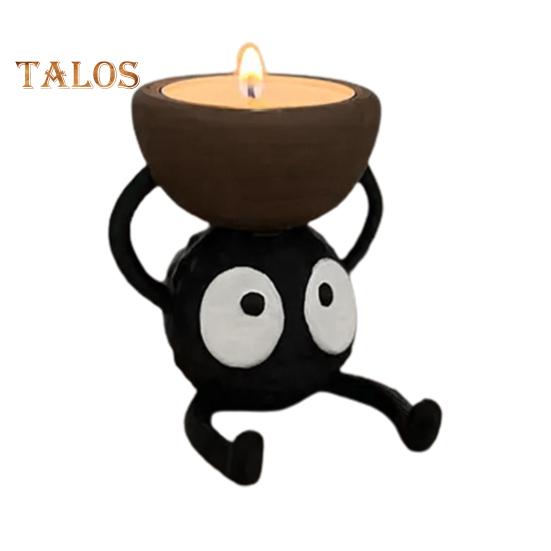 Cartoon Briquette Elf Ghost Candle Holder 3D Printed Tealight Candle Stand Candlestick Tray Centerpiece Desktop Decoration Ornament