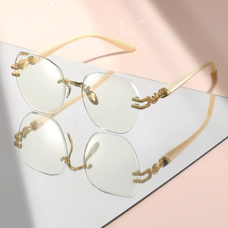 Retro Workplace Style Borderless Reading Glasses Ultra-Clear Lenses Daily Wear Reading Glasses For Reading