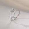925 Sterling Silver Butterfly Pinky Ring for Women - Niche Design, Light Luxury, Adjustable Plain Band 