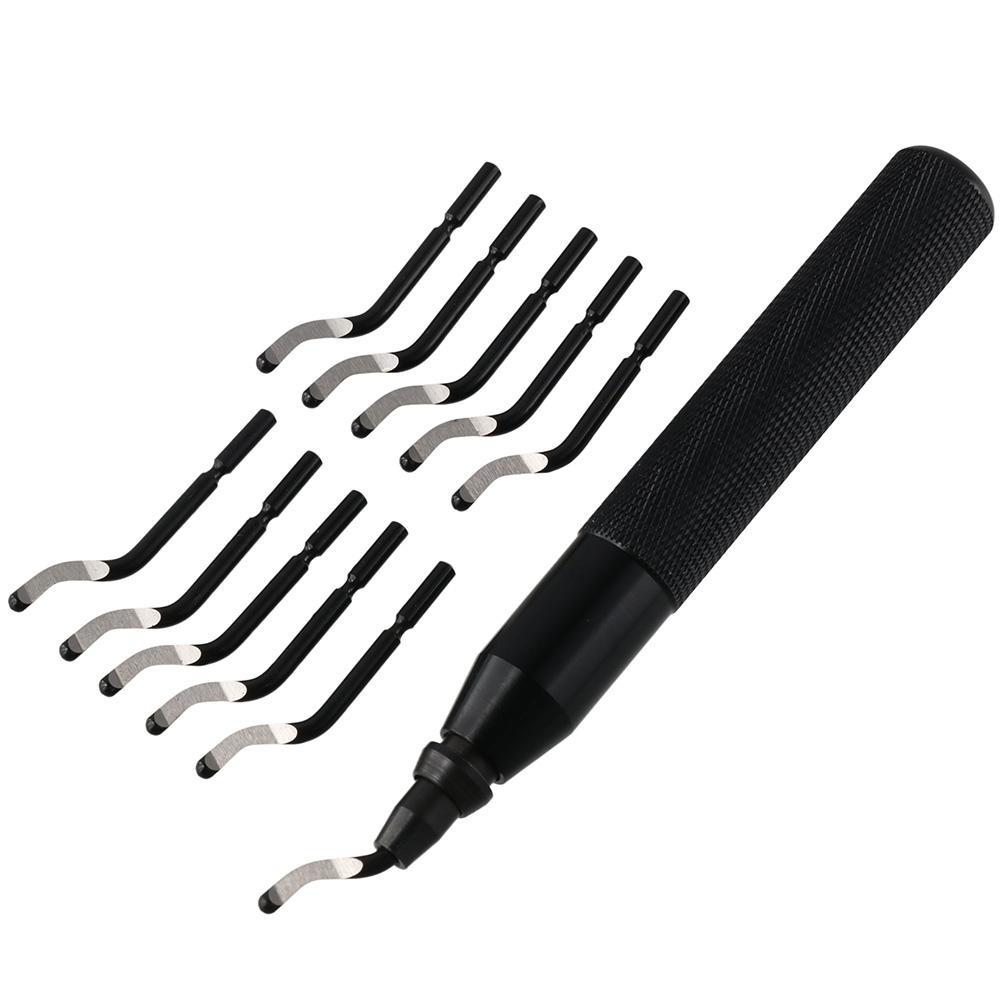 

Черный набор инструментов для снятия заусенцев из быстрорежущей стали. Триммер RB3000. Ручка-фрез Медь, железо, латунь.