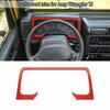 Raudonos vidinės prietaisų skydelio apdailos rėmelio apvadai Jeep Wrangler TJ 1997-2006