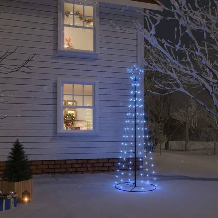 VidaXL Arbre de Noël cône 108 LED Bleues 70x180 cm 343488